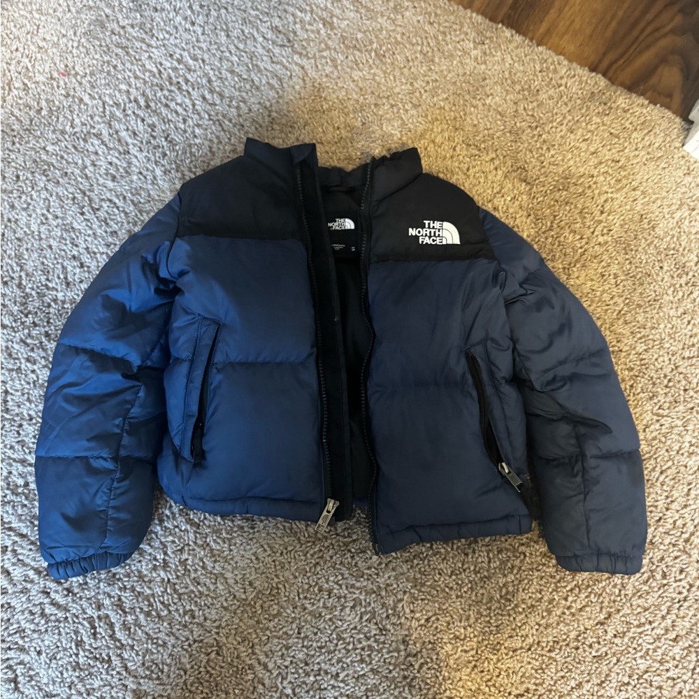 The North Face Kids Navy and Black Puffer Coat